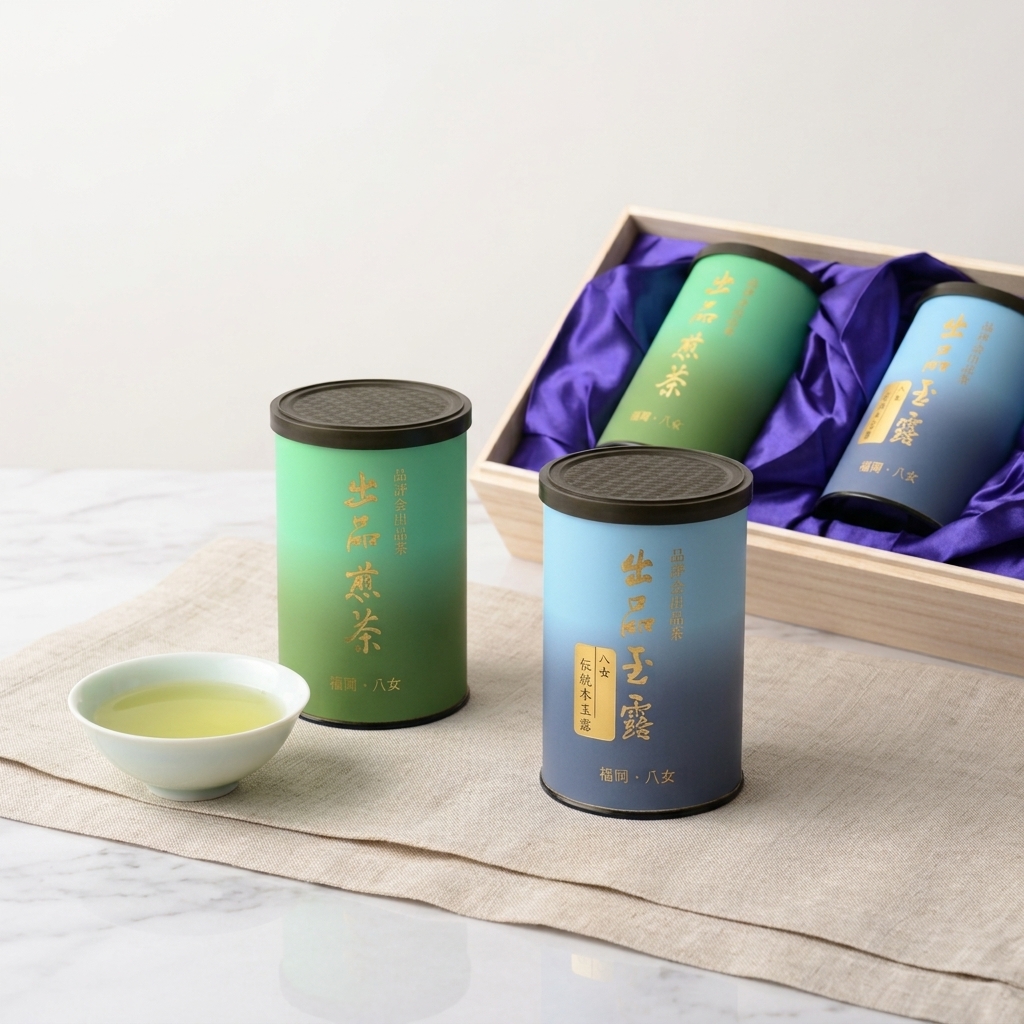 福岡・八女が誇る極上茶！星野園「八女伝統本玉露＆出品煎茶」木箱